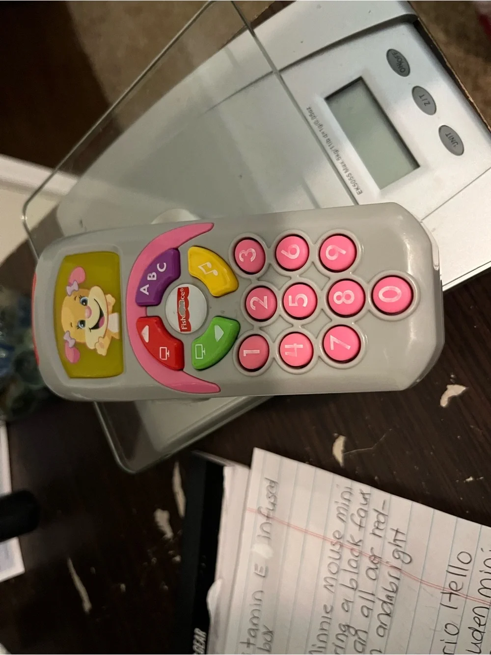 Fisher-Price Pink, Gray and Yellow Interactive Toy Remote